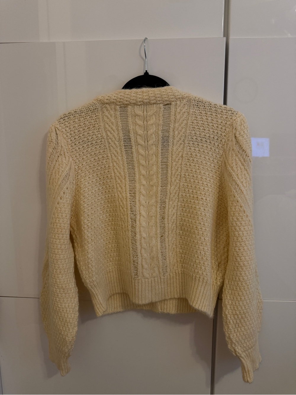 Mango Cream Cable-Knit Cropped Button Cardigan - Picture 7 of 7